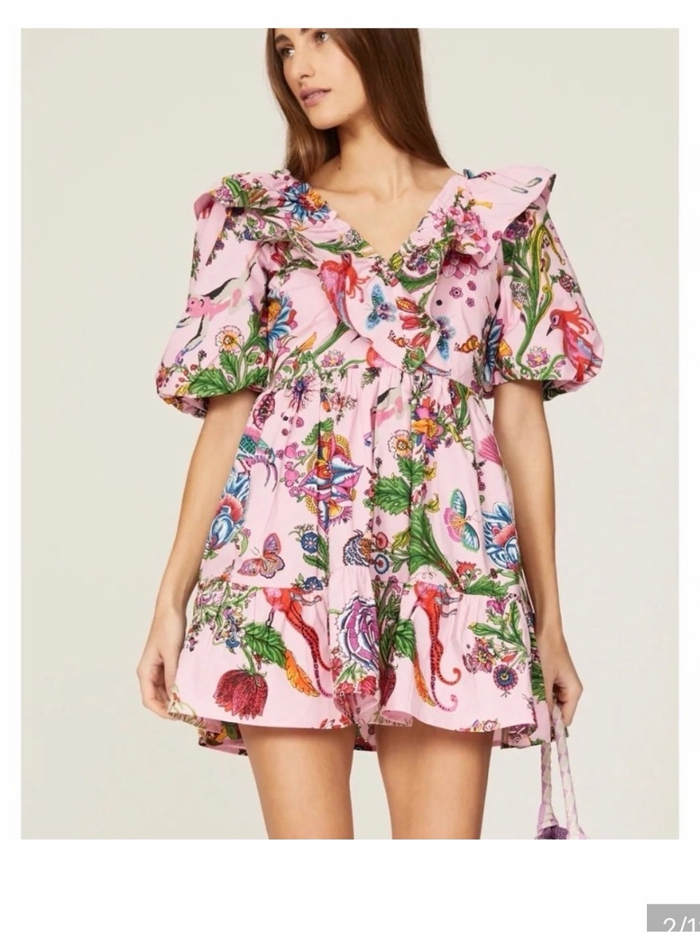 Banjanan Pink Floral Ruffle Mini Dress